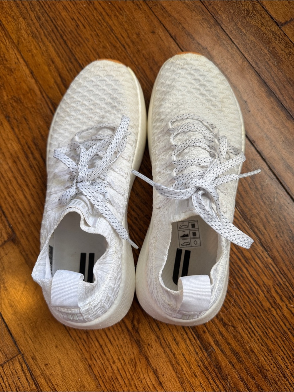 NOBULL Women’s 9 Men’s 7 All-White Knit Lace-Up Sneakers - Picture 3 of 4
